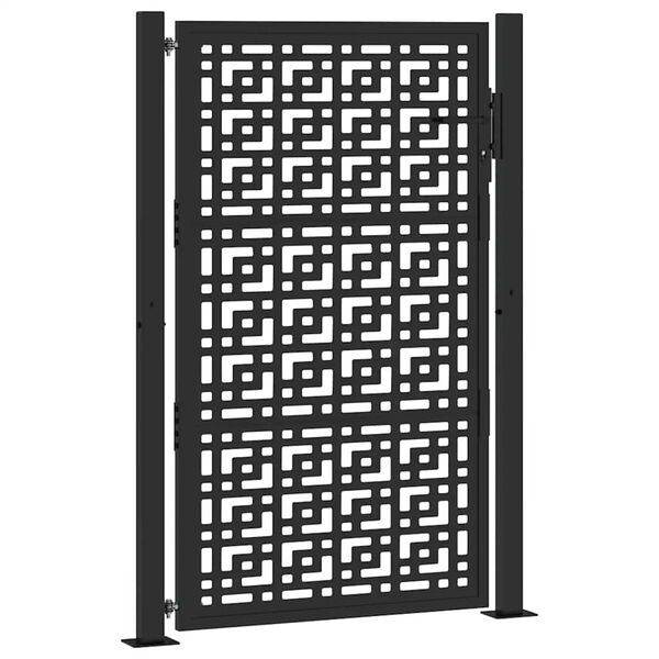 vidaXL Gartentor Schwarz 100x150 cm Stahl Kreuz-Design