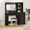 vidaXL Schminktisch mit Spiegelbeleuchtung 2 pcs Schwarz Holzwerkstoff