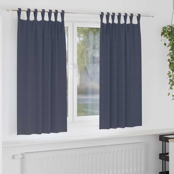 vidaXL Verdunkelungs-Vorh&auml;nge mit Ringen 2 pcs Anthrazit 175 x 140 cm