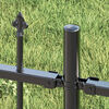 vidaXL Gartenzaun Grau 240 x 115 cm Pulverbeschichteter Stahl