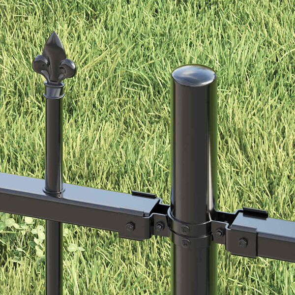 vidaXL Gartenzaun Grau 240 x 115 cm Pulverbeschichteter Stahl