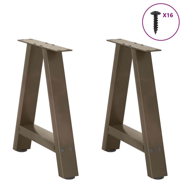 vidaXL Couchtischbeine A-Form 2 Stk. 38x(42-43) cm Stahl