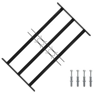 vidaXL Fenstergitter Schwarz 75,5 x 45 cm Pulverbeschichteter Stahl
