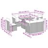 vidaXL 9-tlg. Garten-Sofagarnitur mit Kissen Grau Poly Rattan