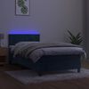 vidaXL Boxspringbett mit Matratze & LED Dunkelblau 100x200 cm Samt