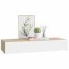 vidaXL Wandmontiertes Schubladenregal Eiche und Wei&szlig; 60 x 23,5 x 10 cm MDF