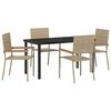 vidaXL Garten Essgruppe 5 stk. Beige Poly-Rattan