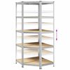 vidaXL Eckregal mit Regal Silber 90 x 90 x 198 cm Holzwerkstoff