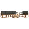 vidaXL Outdoor-Sofagarnitur mit Kissen 7 pcs Natur und Anthrazit