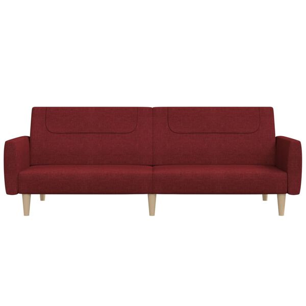vidaXL Schlafsofa 2-Sitzer Weinrot Stoff