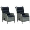 vidaXL 3-tlg. Garten-Lounge-Set mit Auflagen Poly Rattan Hellgrau