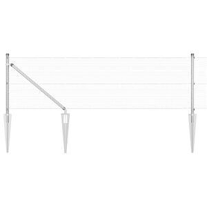 vidaXL Geschwei&szlig;ter Drahtzaun mit Stacheln 100 x 0,6 m Silber Netz