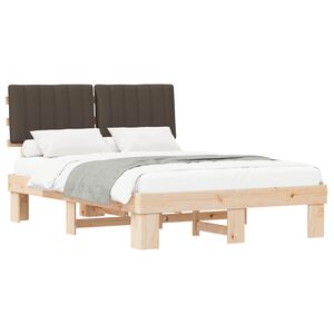 vidaXL Bettgestell mit gepolstertem Kopfteil Taupe 140 x 200 cm