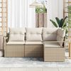 vidaXL Garten-Sofa-Set mit Kissen mit Speicher 4 pcs Beige und Creme