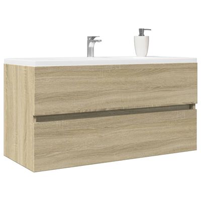 vidaXL Waschbeckenunterschrank Sonoma-Eiche 90x38,5x45cm Holzwerkstoff