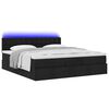 vidaXL Ottoman-Bett mit Matratze & LEDs Schwarz 160x200 cm Stoff