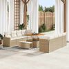 vidaXL Garten-Sofa-Set 11 pcs Beige und Creme 100 x 100 x 71 cm