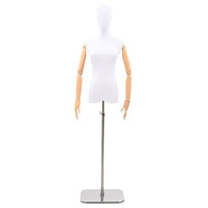 vidaXL Verstellbare Puppe 162-233 cm mit Kopf und Fu&szlig; Weiblich PP Wei&szlig;