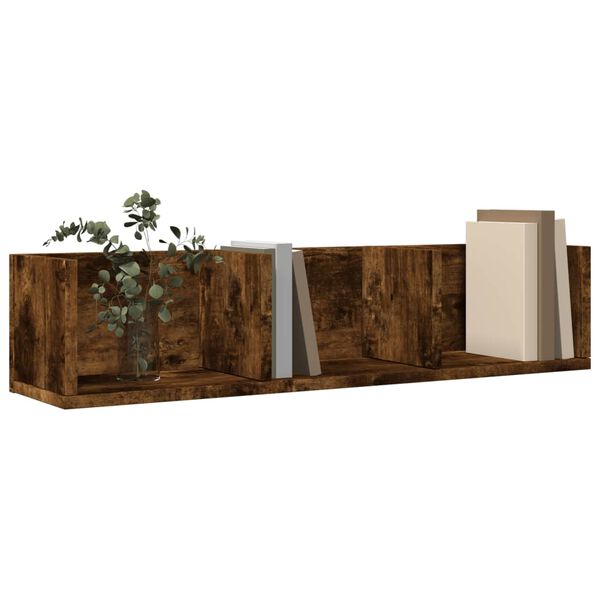 vidaXL Wandschr&auml;nke 2 Stk. R&auml;uchereiche 75x18x16,5 cm Holzwerkstoff
