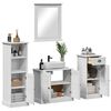vidaXL Badezimmerm&ouml;bel-Set 4 pcs Antik Wei&szlig; Massives Kiefernholz