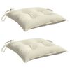 vidaXL Stuhlkissen 2 Stk. Cremewei&szlig; 40x40x7 cm Oxford-Gewebe