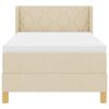 vidaXL Boxspringbett mit Matratze Creme 190 x 90 cm Polyester