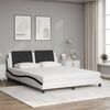vidaXL Bett mit Matratze "Zadar" Wei&szlig; und Schwarz 160x200 cm Kunstleder