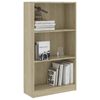 vidaXL B&uuml;cherregal 3 F&auml;cher Sonoma-Eiche 60x24x109 cm Holzwerkstoff