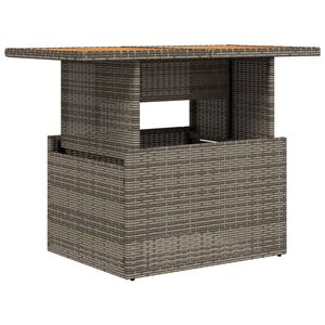 vidaXL Gartentisch Grau 100x55x73 cm Poly Rattan und Akazienholz