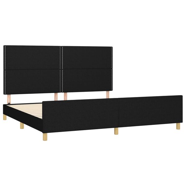 vidaXL Bettgestell ohne Matratze Schwarz 200x200 cm Stoff