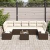 vidaXL Gartensofa-set mit Kissen 8 pcs Braun und Creme Poly-Rattan