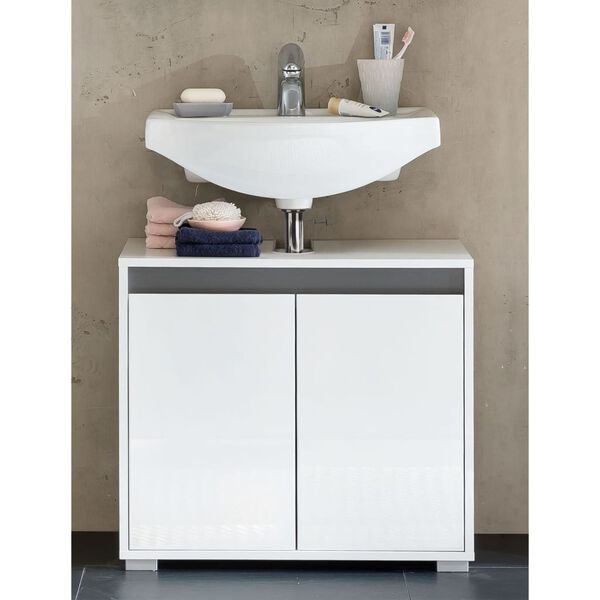 Trendteam Waschbeckenunterschrank Sol Color Wei&szlig;