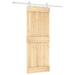 vidaXL Schiebet&uuml;r 80 x 210 cm Massivkiefer (Unbehandelt)