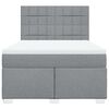 vidaXL Boxspringbett mit Matratze Hellgrau 140x190 cm Stoff
