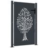 vidaXL Gartentor Anthrazit 100x125 cm Stahl Baum-Design