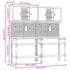 vidaXL Werkbank-Set 8 pcs Schwarz und Grau Pulverbeschichteter Stahl