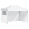 vidaXL Profi-Partyzelt Faltbar mit 3 Seitenw&auml;nden 280x410x315 cm Stahl Wei&szlig;