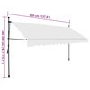 vidaXL Einziehbare Markise Handbetrieben mit LED 350 cm Creme