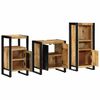 vidaXL Badezimmerm&ouml;bel-Set 3 pcs Braun und Schwarz Massivholz Mango