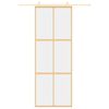 vidaXL Schiebetür Golden 76x205 cm ESG-Klarglas und Aluminium