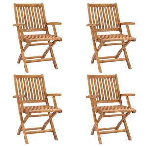vidaXL Klappst&uuml;hle, 4 St&uuml;ck, Massivholz Teakholz