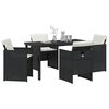 vidaXL Garten Essgruppe 5 pcs Schwarz Poly-Rattan