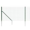 vidaXL Maschendrahtzaun mit Bodenh&uuml;lsen Gr&uuml;n 1x10 m