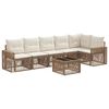 vidaXL Gartensofa-set 7 pcs Beige und Cremewei&szlig; Poly-Rattan