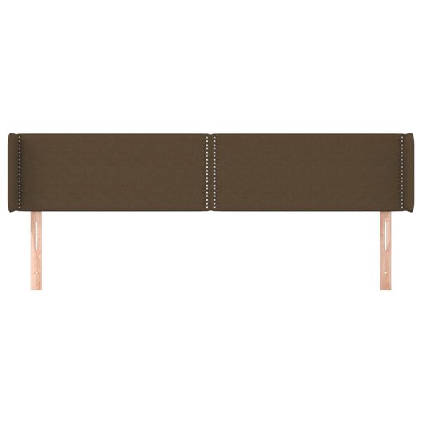 vidaXL Kopfteil mit Ohren Dunkelbraun 203x16x78/88 cm Stoff