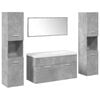 vidaXL 5-tlg. Badm&ouml;bel-Set Betongrau Holzwerkstoff