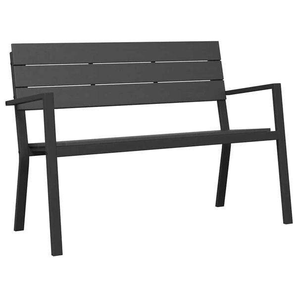 vidaXL Gartenbank Schwarz 118 x 54 x 77cm Stahl