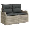 vidaXL Garten-Sofa-Set mit Kissen 8 pcs Hellgrau Poly Rattan