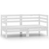 vidaXL 2-Sitzer-Gartensofa Wei&szlig; Kiefer Massivholz