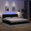 vidaXL Bettgestell mit LED ohne Matratze Schwarz 200x200 cm Stoff